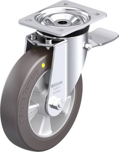 Blickle Stahlblech-Lenkrolle LK-ALST 200K-ST-AS in Silber, Rad-Durchmesser: 20 cm, Tragfähigkeit: 600 kg - Bild 1