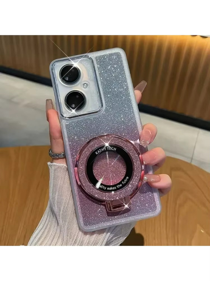 Glitzer Handyhülle mit Ringhalter für Motorola Moto G57 G67 Power G86 G56 G66 Blue - Bild 3
