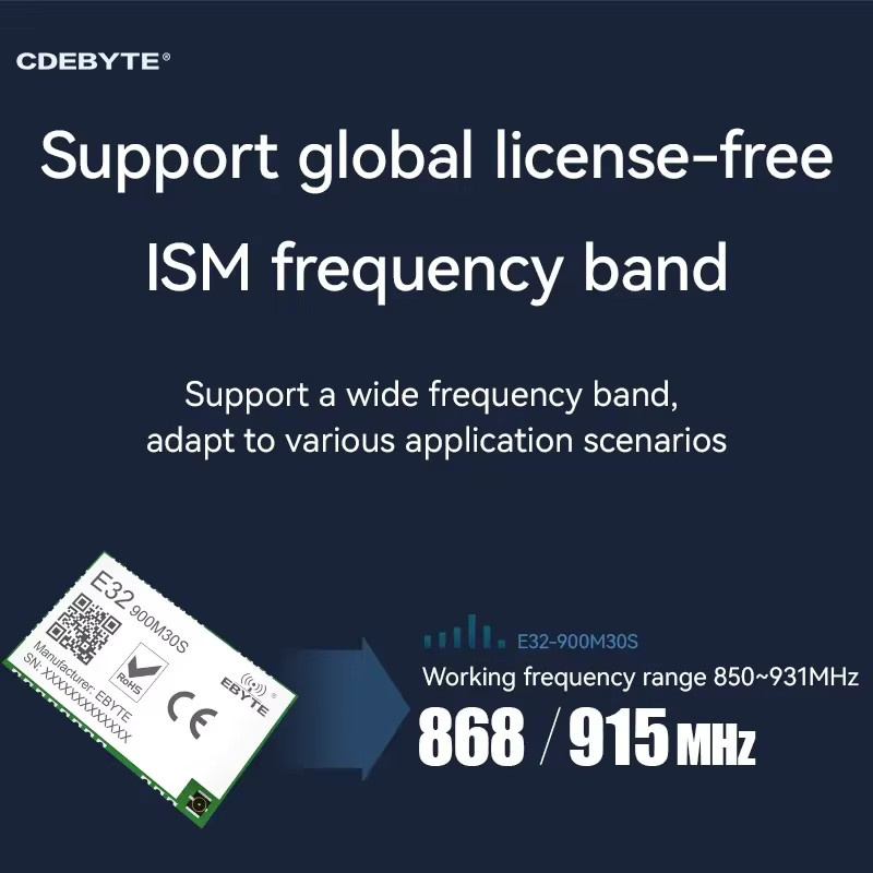 CDEBYTE Sx1276 LoRa Funkmodul E32-900M30S mit 868/915MHz und 10km Reichweite für SPI-Schnittstelle - Bild 2