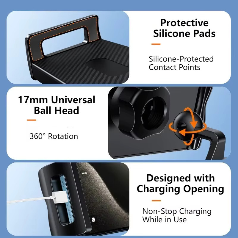 Oatsbasf Autositz-Tablet-Halterung mit Haken für Tesla Model 3, Model Y und Model 3 Highland, schwarze Handyhalterung für 4,7 bis 13 Zoll iPhone, Samsung und iPad - Bild 5