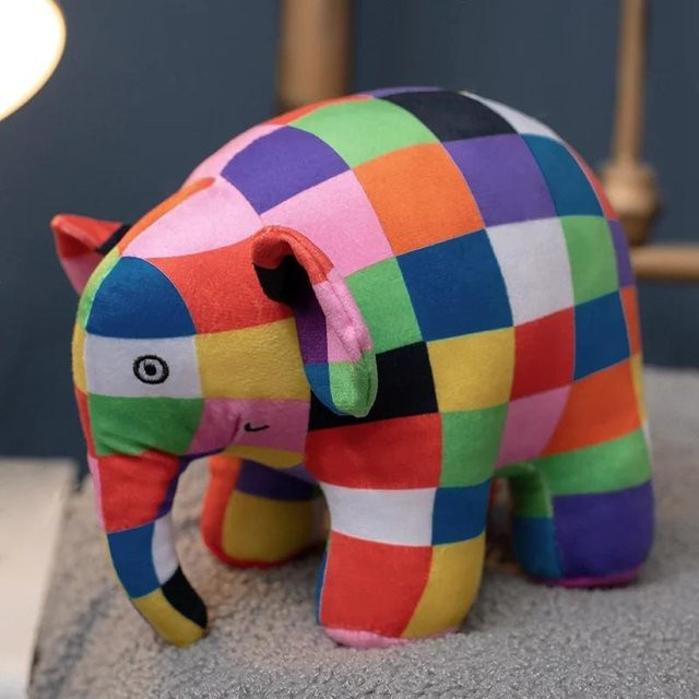 Yiran toy Bunte karierte Elefanten-Stofftiere, Puppe, 10/26cm - Bild 1