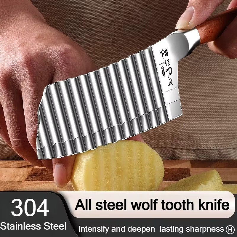 PLYS Wolverine Kartoffelschneidemesser aus Edelstahl in Silber für Pommes Frites und die Haushaltsküche - Bild 2