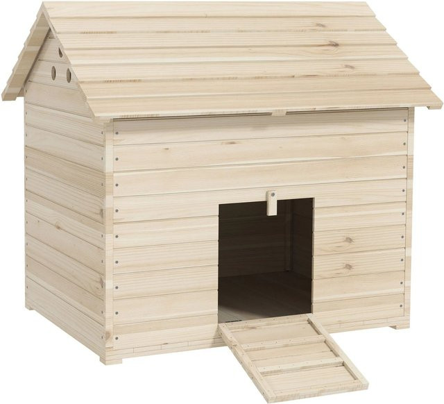 PawHut Entenhaus aus Tannenholz in Naturholz, Tiefe: 100 cm, Breite: 82,5 cm, Höhe: 91 cm - Bild 1