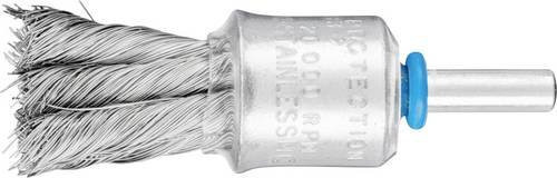 PFERD TOOLS Pinselbürste PBG 1919/6 INOX mit Kunststoffschutz, Edelstahl-Draht Ø 0,25 mm, Durchmesser 19 mm, Schaft-Ø 6 mm, Silber/Blau - Bild 1