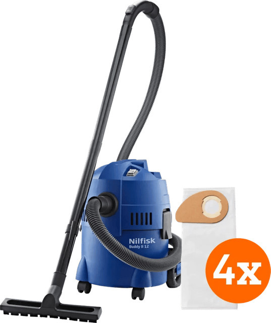 Nilfisk Buddy II 12 Staubsauger Set in Blau inklusive 4 Nilfisk Staubsaugerbeuteln - Bild 1