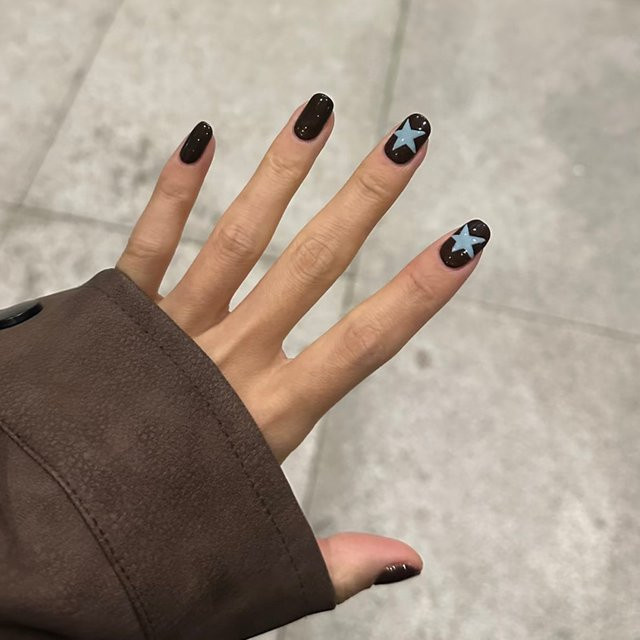Künstliche Nägel, Blau, Quadratisch, 24 Stück, Glänzend, Damen - Bild 1