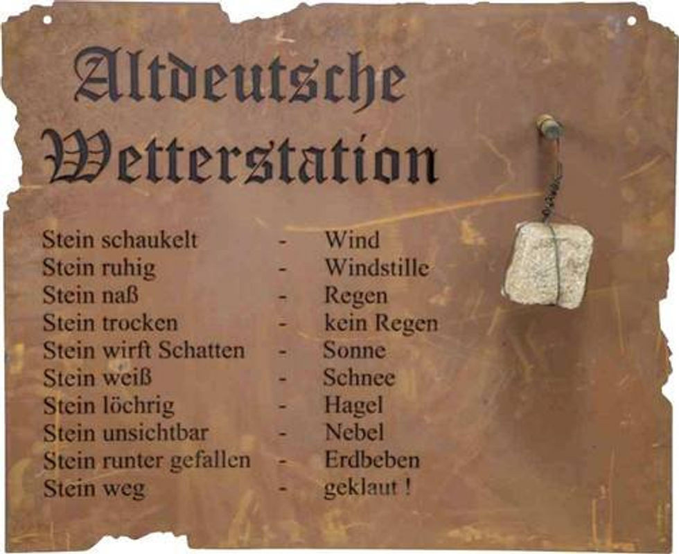 Pflanzen Kölle Altdeutsche Wetterstation Vintage Wanddeko aus Metall in Braun B: 70 cm x H: 80 cm - Bild 1