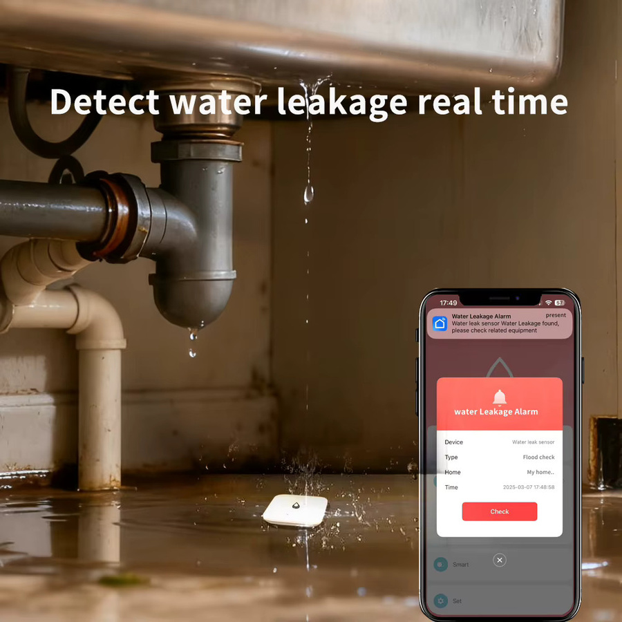 Lincukoo ZigBee 3.0 Intelligenter Wasserleck-Sensor in Weiß zur Leckage-Erkennung mit Unterstützung für Zigbee2MQTT, Home Assistant und EWeLink - Bild 3