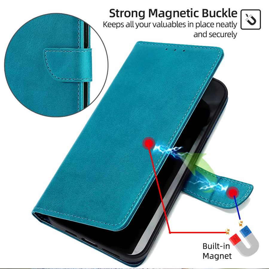 Leder Flip Case für Huawei P60 P50 P40 P30 P20 Pro Plus P50E P40 Lite mit Magnetverschluss und Brieftaschenfunktion in Blau - Bild 4