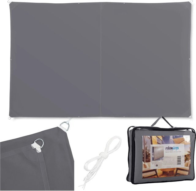 Relaxdays Sonnensegel aus Polyester in Dunkelgrau, wasserabweisend, B x B: 4 x 6 m - Bild 1