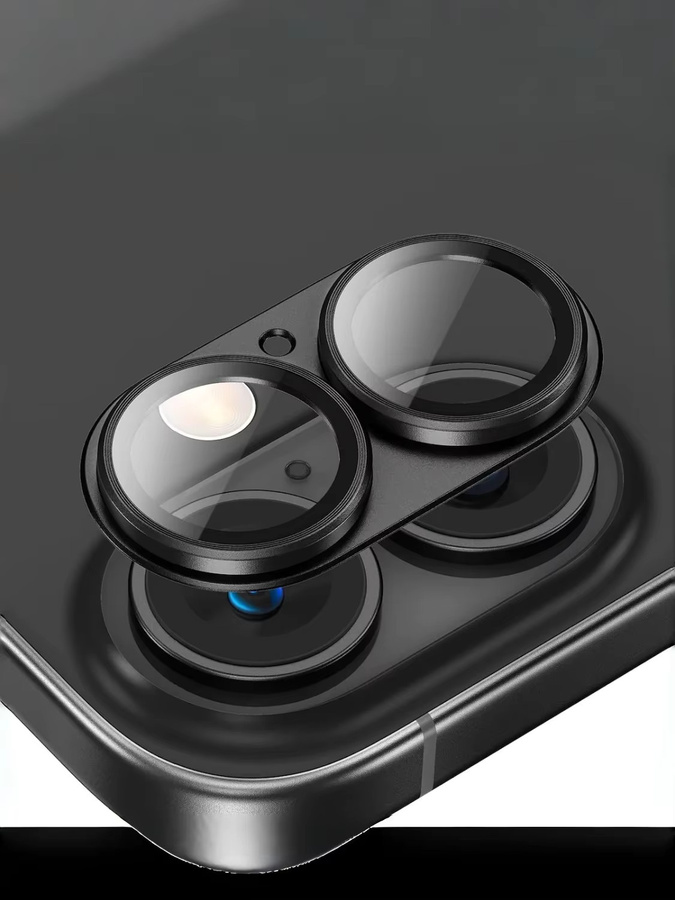 Apple iPhone 17 Kameraobjektivschutz aus mattem Rüstungsmetall in Schwarz - Bild 3