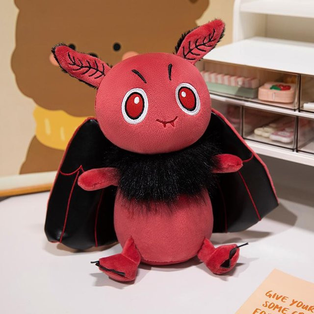 Yiran toy Cartoon Fledermaus Plüschtier, Lila Weiß Schwarz Rot, 25cm - Bild 1