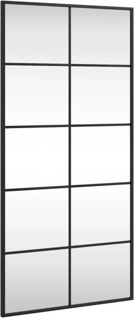 vidaXL Wandspiegel Schwarz Rechteckig aus Metall und Glas B: 50 cm, H: 100 cm - Bild 1