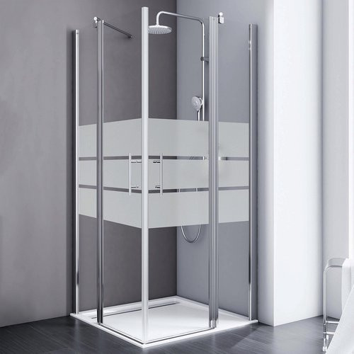 Schulte Duschwand Alexa Style 2.0 Ecke, Glas Frosted, Silber, B: 90 cm, H: 200 cm - Bild 1