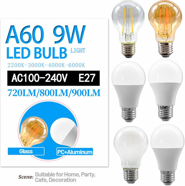 2er-Pack Gatetop LED-Glühbirnen E27 aus Glas mit 9W in Rot, Grün und Lila - Bild 1