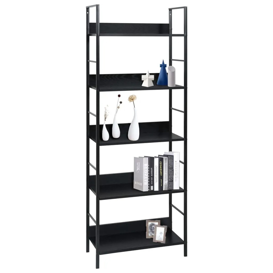 vidaXL Bücherregal im Industrial Design mit 5 Regalböden, Schwarz, B/T/H: 60 x 27,6 x 158,5 cm - Bild 2