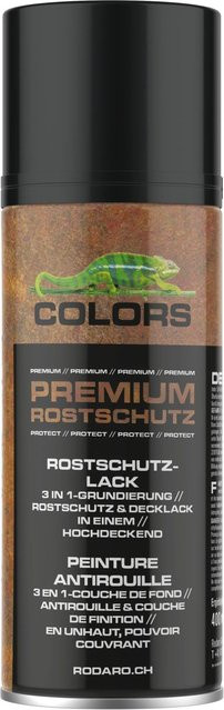 COLORS 3in1 Rostschutzlack Spraydose Schwarz Glanz für Metall - Bild 1