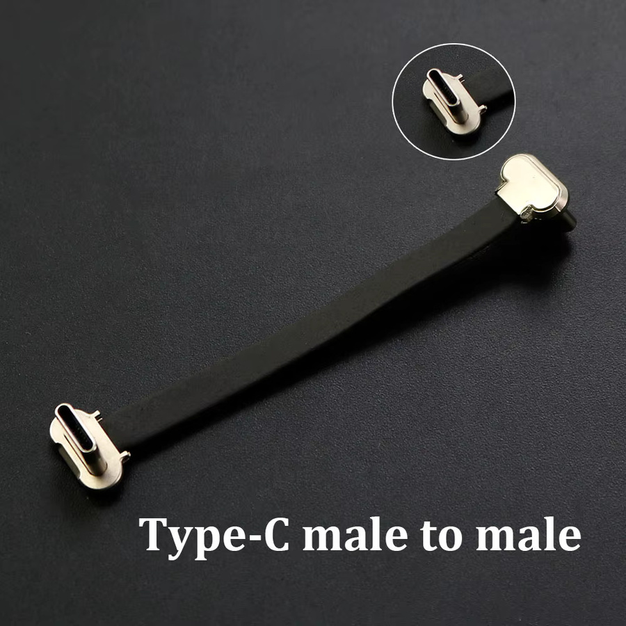 YuXi USB C Typ-C FPC Weiches Flachkabel Stecker auf Stecker Ladekabel für Schnellladung in Schwarz - Bild 2