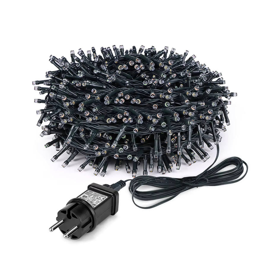 Lcamaw LED Lichterkette Warmweiß mit SMD-Leuchten für Weihnachtsbaum, Garten und Party, 220 V mit EU-Netzstecker, Schwarz - Bild 3