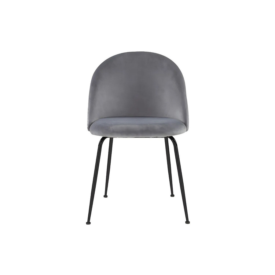 Vente-unique Stuhl Melbourne in Grau aus Samt mit Metallgestell, Breite: 50 cm, Tiefe: 50 cm, Höhe: 50 cm - Bild 2