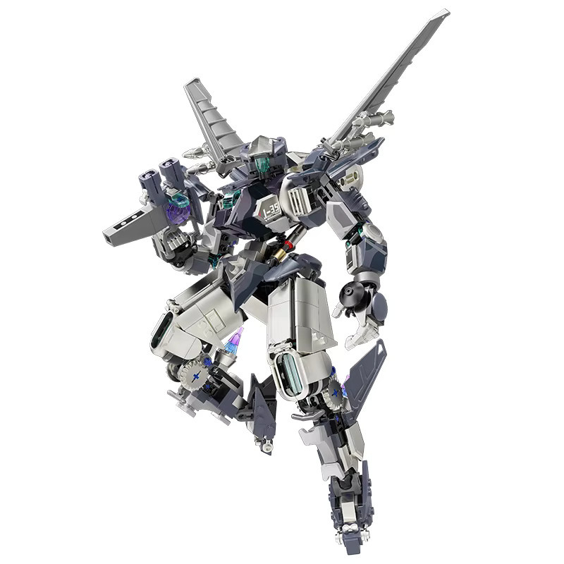 M MENBIS Star Battle Mech Roboter Baustein Set mit 600 Teilen in Grau - Bild 6