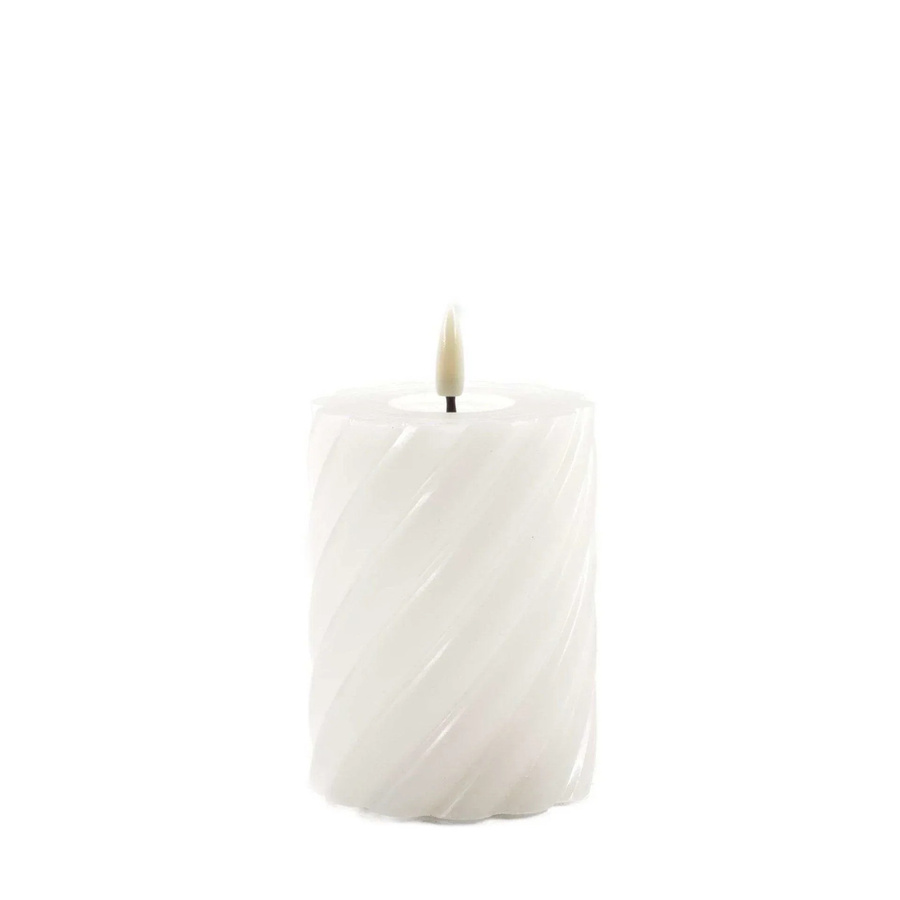 Mansion Swirl LED-Kerze in Elfenbein, Höhe: 10 cm, Durchmesser: 7,5 cm - Bild 1