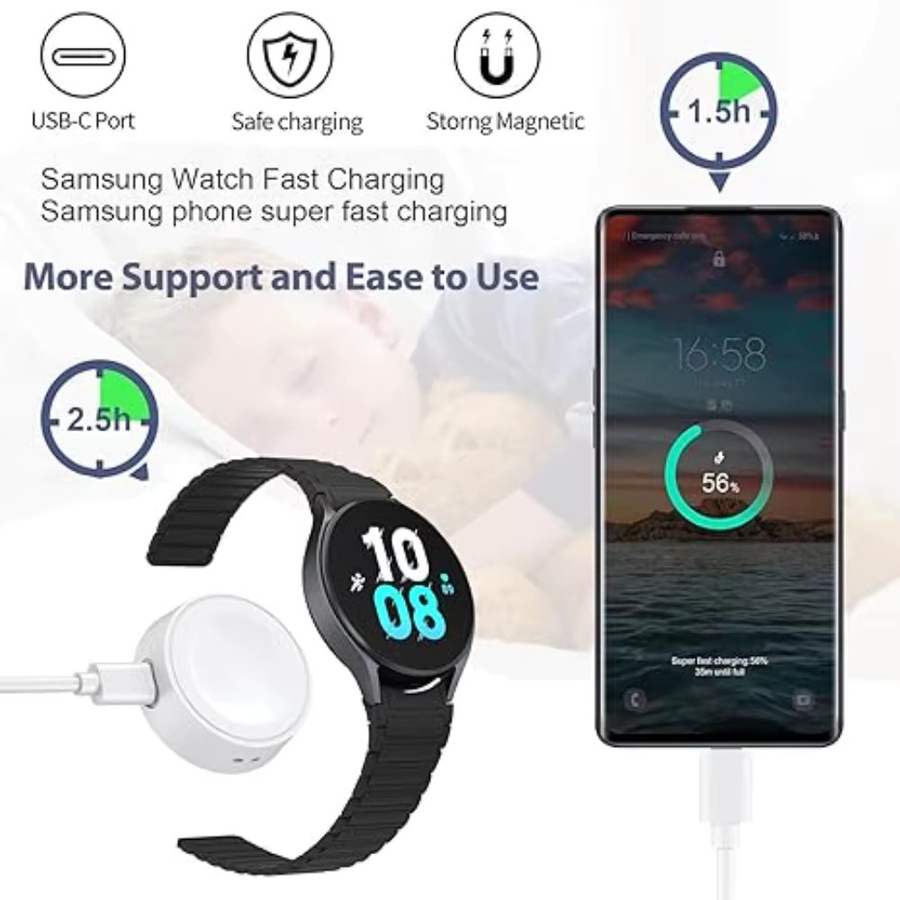 Samsung Smartwatch Ladegerät USB, Schwarz & Weiß - Bild 2