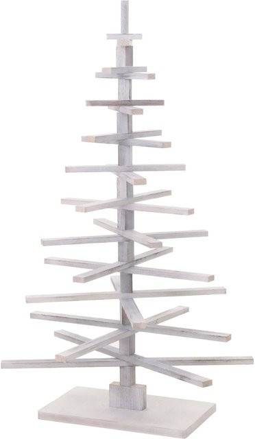 MCW Deko-Weihnachtsbaum aus Tannenholz im Shabby-Look, Weiß, Höhe: 130 cm, Breite: 82 cm, Tiefe: 82 cm - Bild 1