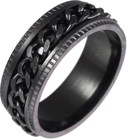 Allbestart Kettenringe Edelstahl, Schwarz, Unisex - Bild 1