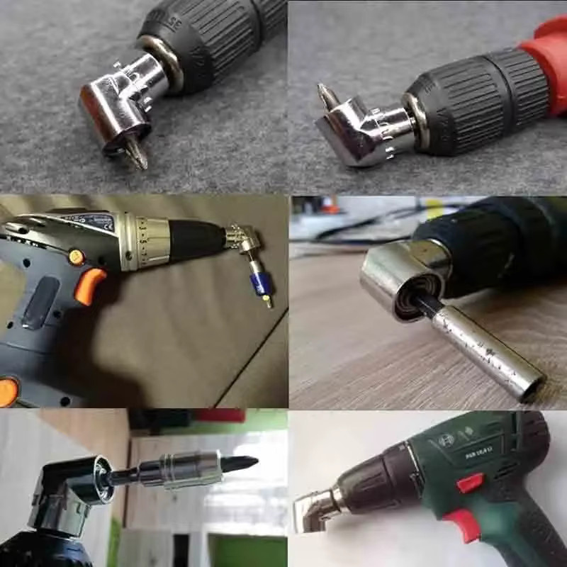 Atooltour 105 Grad rechtwinkliger Bohraufsatz mit 1/4 Sechskant-Magnetsteckdose als Bohrfutter-Adapter und Schraubendreher-Verlängerung in Silber - Bild 3