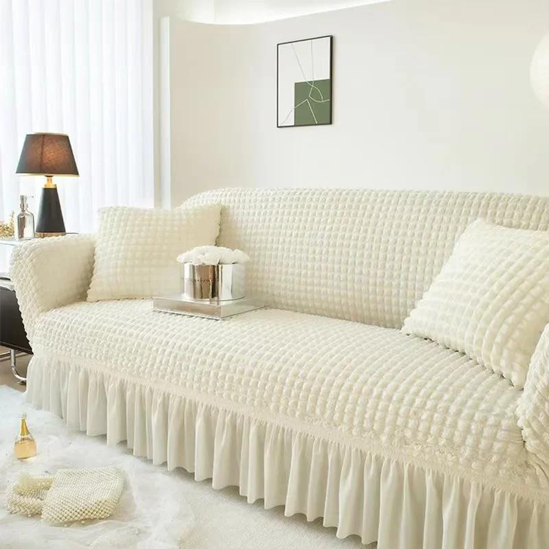 Yiran Furniture Seersucker Sofabezug aus Jacquard, elastischer Couchbezug für 1-Sitzer, Breite: 90-140 cm - Bild 1