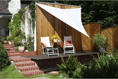 Floracord Dreiecksonnensegel aus Polyester in Silbergrau mit Regenschutz, Breite: 360 cm - Bild 3