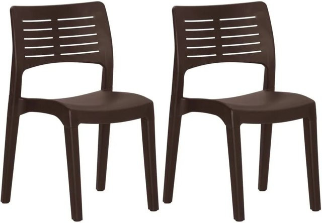 Furnicato Gartenstuhl Mokka Braun Ergonomisch Stapelbar aus Polypropylen B/T/H: 50 x 51 x 82 cm - Bild 1