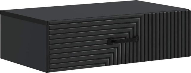 vidaXL Wandmontierter Beistelltisch in Schwarz, modern und rechteckig, B/T/H: 59 x 34,5 x 17 cm - Bild 1