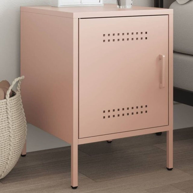 Vidaxl Nachttisch aus Stahl in Rosa im Industrial Design, B/T/H: 36 x 39 x 50,5 cm - Bild 1
