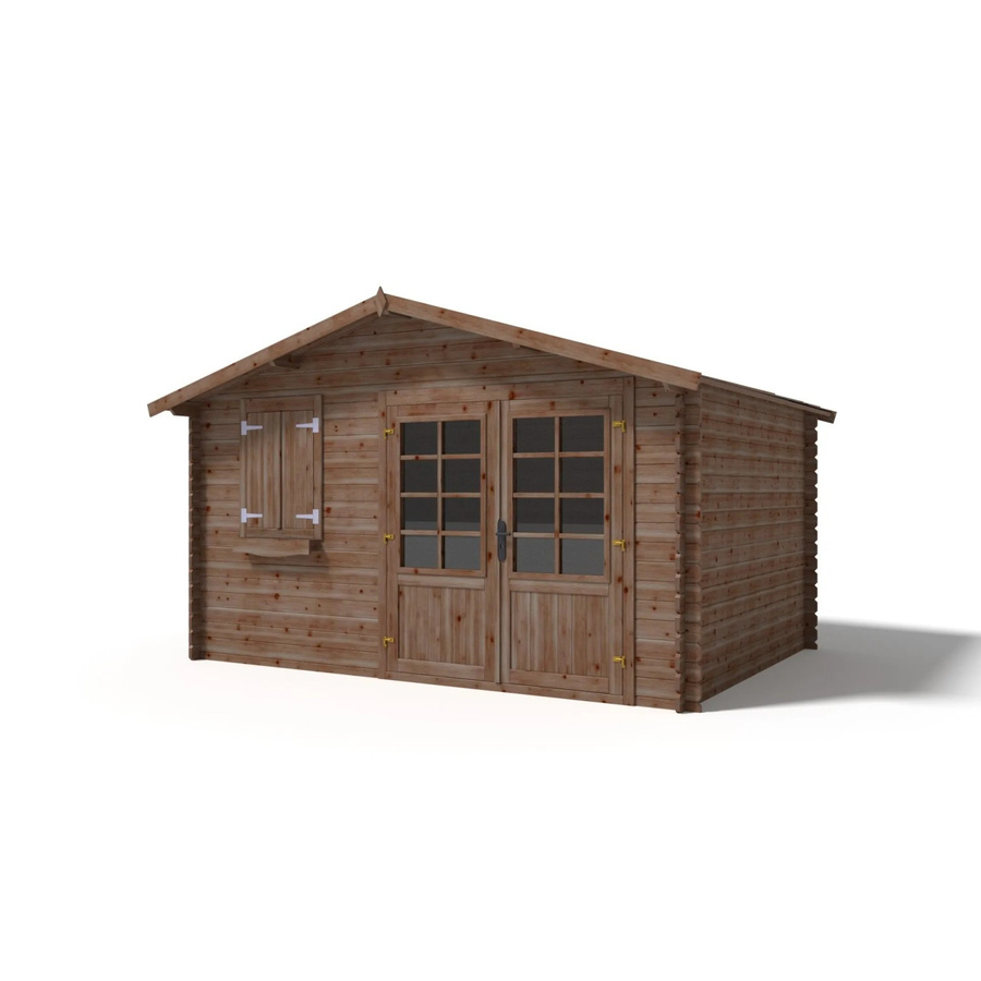 Altanka Gartenhaus Gerätehaus aus Fichtenholz in Braun, B/T: 4 x 3 m, 28 mm Wandstärke, Imprägniert, DOM595 - Bild 2