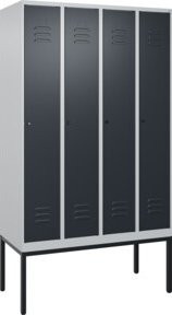 C+P Spind Classic PLUS Garderobenschrank mit 4 Abteilen, Stahlkonstruktion, B/H/T: 120 x 212 x 50 cm - Bild 1