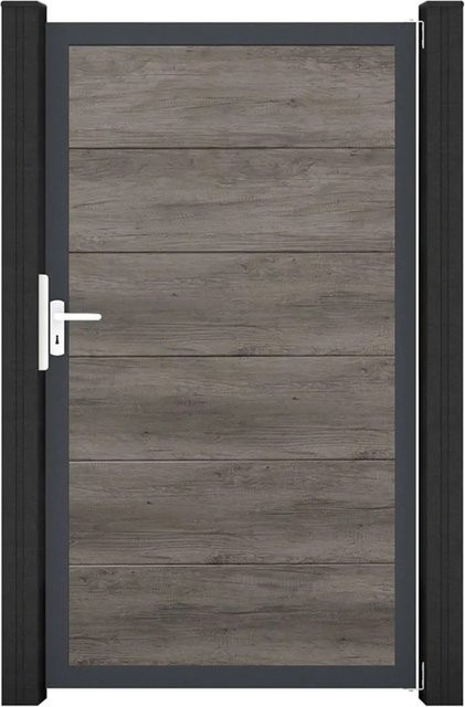 GroJa Steckzaun Tor BasicLine Universal-DIN Einzelblatt in Monument Oak Braun - Bild 1