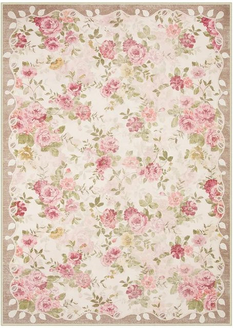 Lodestar Bereichsteppich mit floralem Rosengarten-Design in Schwarz, B/T: 120 x 80 cm - Bild 1