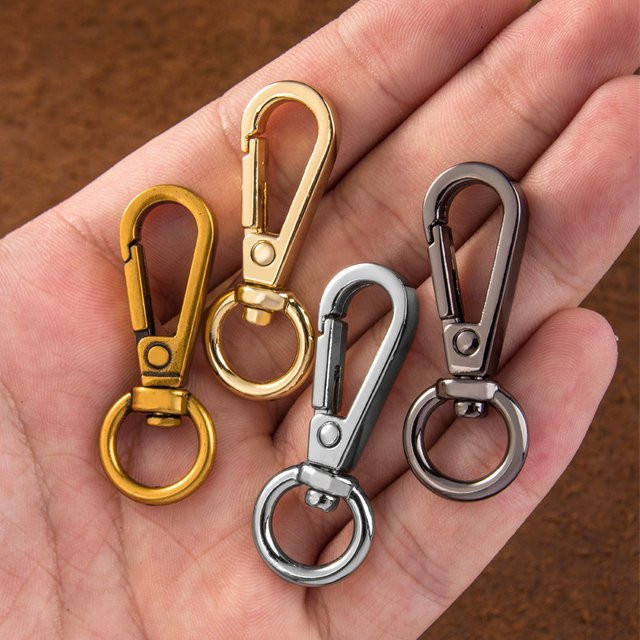Yuchains 10 Stück drehbare Karabinerverschlüsse, klassische Trigger-Karabinerhaken und Push-Tor-Karabinerhaken als Taschenclips für Lanyards und DIY Outdoor-Schlüsselanhänger - Bild 1