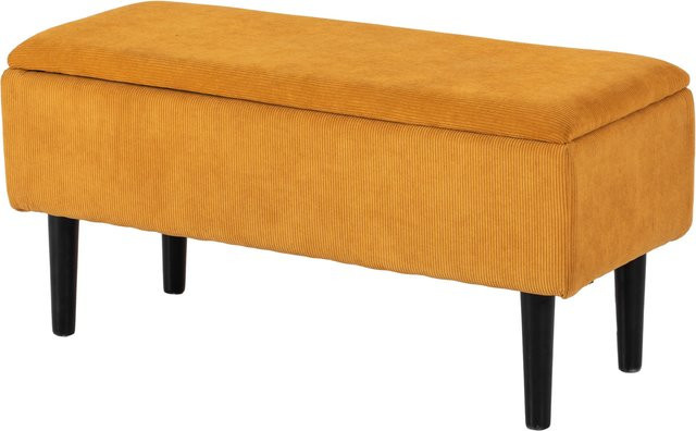 HOMCOM Truhenbank aus Bouclé in Orange mit 47L Stauraum für Schlafzimmer und Eingang, B/T/H: 95 x 38 x 45 cm - Bild 1