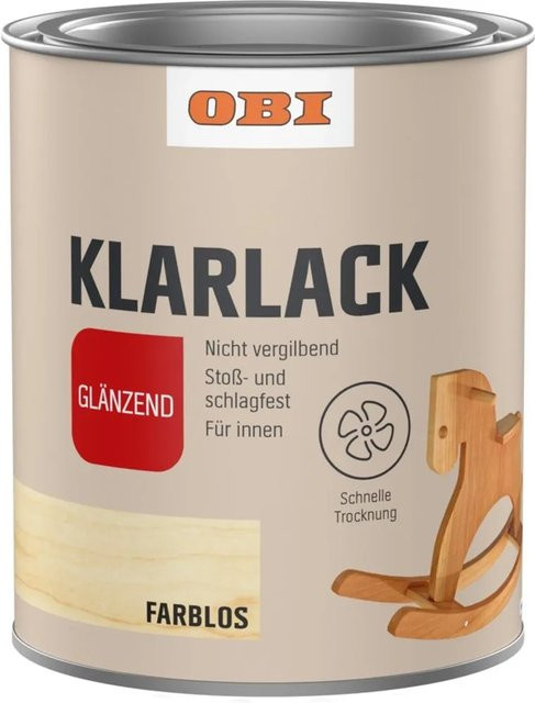 OBI Klarlack Transparent Glänzend Wasserbasiert 375 ml - Bild 1