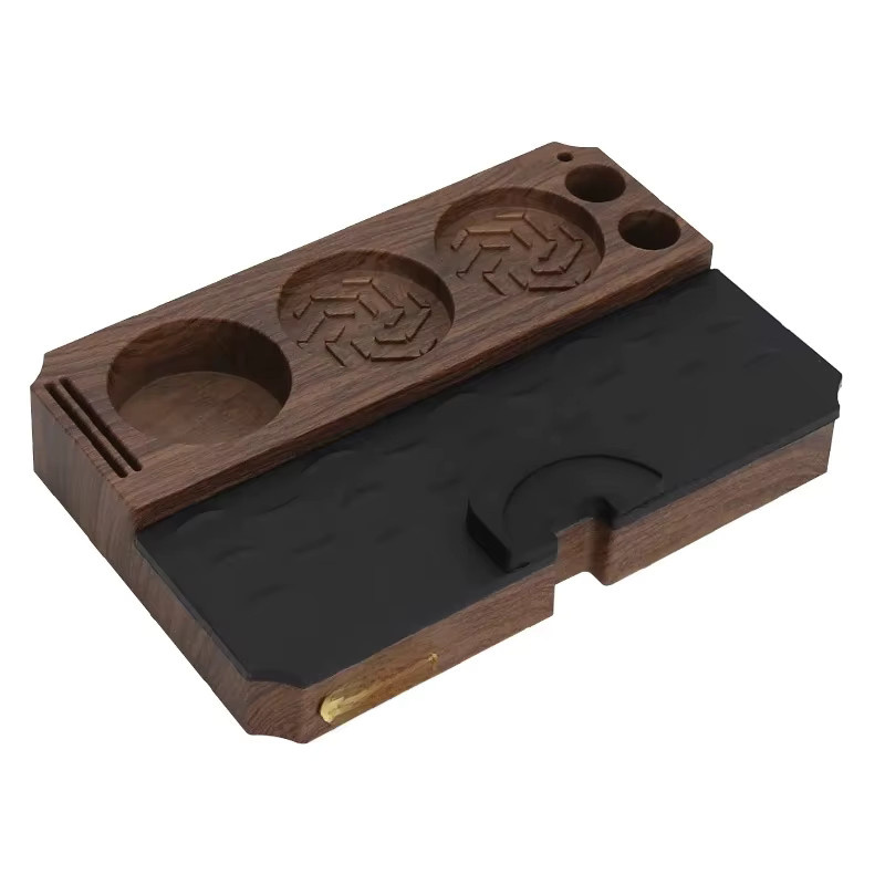CafeGaGa Kaffee Tamping Station Matte aus Holz in Weiß für Espresso Siebträger Zubehör - Bild 5