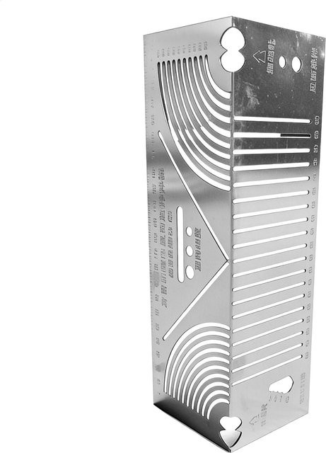 Rechtwinkliges Bogenmarkierungslineal aus Edelstahl in Silber als ergonomisches paralleles Zeichenwerkzeug und 90-Grad-Klapplineal für Möbel - Bild 1