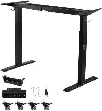 VEVOR Elektrisches Schreibtischgestell mit Dual Motor, Höhenverstellbares Tischgestell aus Stahl in Schwarz - Bild 1