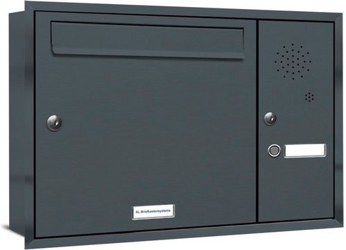 AL Briefkasten für 1 Partei zur Unterputzmontage aus Edelstahl, grau, B/H/T: 57,1 x 38,5 x 11,6 cm - Bild 1