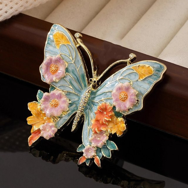trsince Brosche Schmetterling, Emaille, bunt, Damen - Bild 1