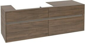 Villeroy & Boch Waschtischunterschrank Collaro in Braun Matt mit LED-Beleuchtung und Innenschubladen, B/T/H: 160 x 54,8 x 50 cm - Bild 1