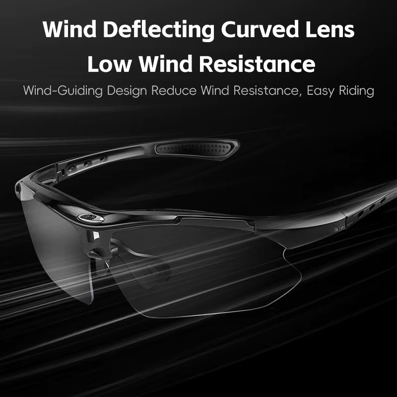 WEST BIKING Photochrome Sportsonnenbrille, Kunststoff, Wrap - Bild 2