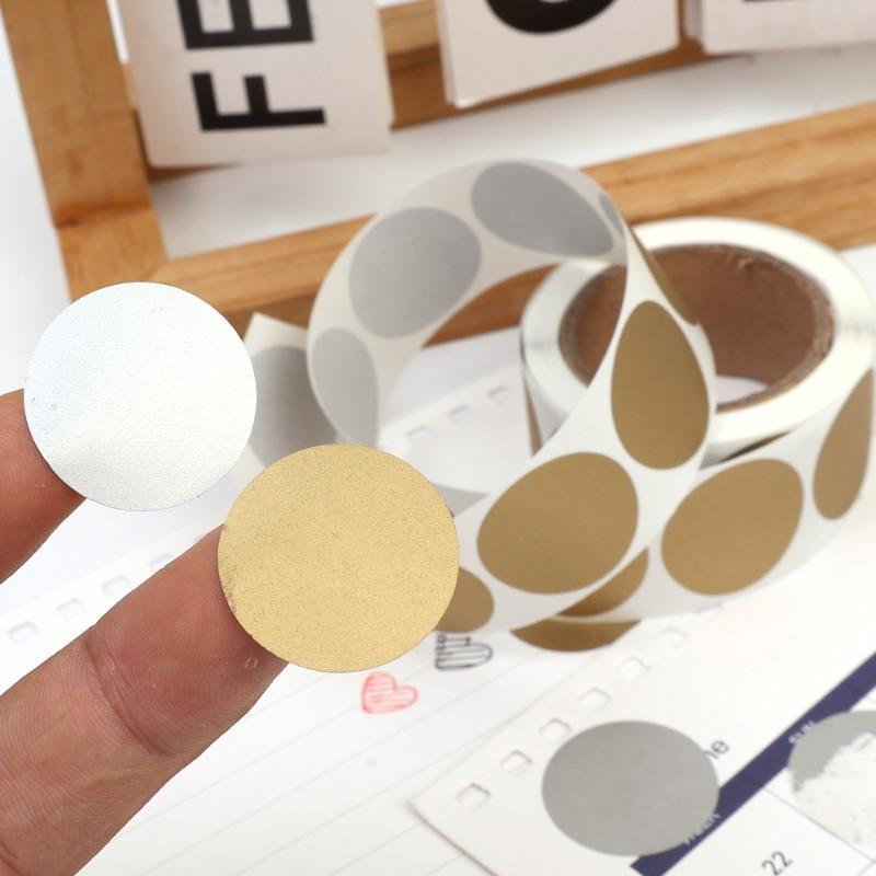 Rubbelaufkleber in runder Form für DIY-Projekte und Spiele, silberfarben, 300 bis 600 Stück - Bild 3